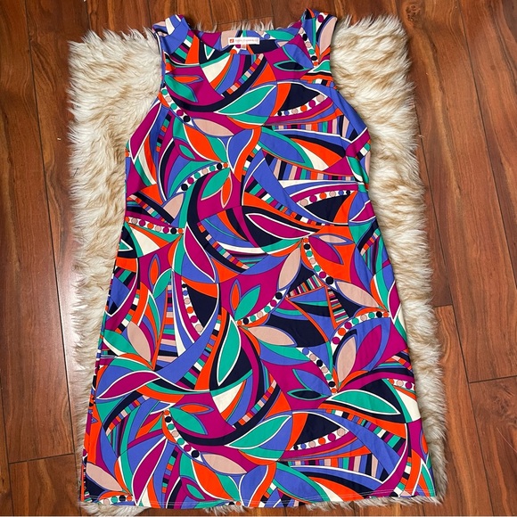 Jude Connally mod abstract sleeveless shift dress. NWOT - Picture 3 of 5